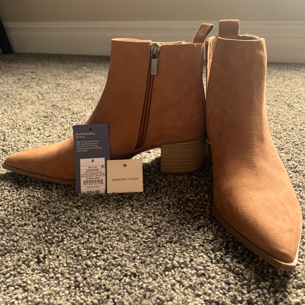 Brown suede boots